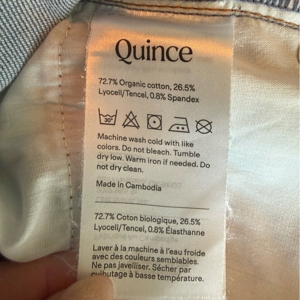 Quince Light Blue Straight-Leg Women's Jeans - Picture 11 of 13